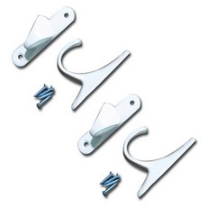 Sun Deco金屬窗簾綁繩扣環 2入+螺絲 4入, 白色, 1套