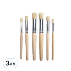 스텐실 수채화 붓 6종 세트 브라운, 3세트