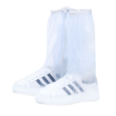 利雨 高筒防雨鞋套, 防水防滑耐磨PVC材質, XXL 白色, 1雙