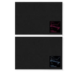 YOUNGART 黑色專家素描本 35張+貼紙 2組 隨機出貨, 8 開