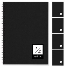 Young Art Dada 黑色 2分割 數學練習本, 5個, 白色