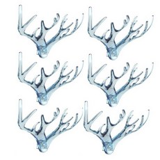 무다스 사슴뿔 투명 컬러 현관 벽걸이 마스크 걸이, 블루, 6개