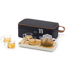 사마도요 휴대용 티포트세트 4인용 L006 선물용, 1세트, 티팟 + 찻잔 4p + 차판 + 가방 + 정품박스