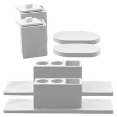 KOXINA 強力吸水硅藻土浴室收納4件組, 白色, 2套