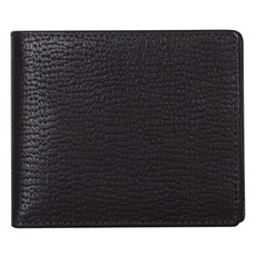 RFID 真皮頭層牛皮男士皮夾/錢包/短夾/男夾, 11.2 x 9.2 x 3.2cm, 黑色