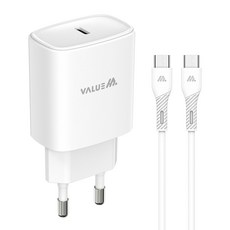 Value M PD3.0 20W快充+C轉C 25W線組, 白色的, 1套