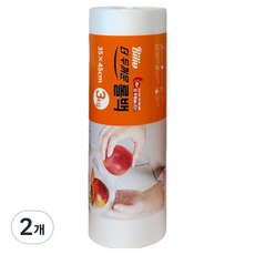 UH홈데코 두꺼운 일회용 업소용 중량 롤팩 3kg, 2개, 35 x 45 cm