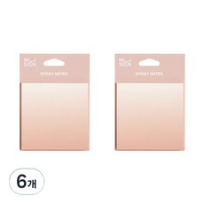 Deli Nusain 漸層便利貼, 60張, 6個, 粉紅色