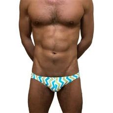 Neptune Scepter海神權杖 超低腰立體剪裁條紋三角泳褲 A050 - 時尚舒適男士泳裝, M, 1件