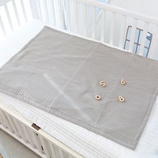 hwamo baby 3層紗布新生兒防水墊, 灰色, 1件