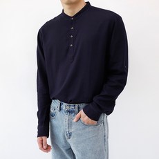 해리슨 남성용 ST-03 헨리넥 롤업 긴팔셔츠 THE1003