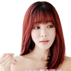 하이유니 허그 펌 헤어 중단발 통가발 가발 45cm + 가발망 + 거치대 세트, 통가발(와인브라운), 랜덤발송(가발망, 거치대), 1개