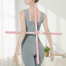 普凱 背部姿勢十字伸展瑜伽平衡棒, 1個, 粉紅色