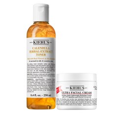 키엘 울트라 훼이셜 크림 125ml + 칼렌듈라 허벌 엑스트렉트 토너 250ml, 1세트