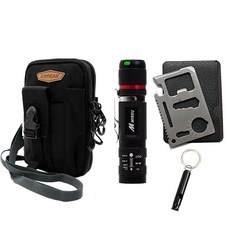 Expeak MOLLE 生存XL收納包 黑色 + 迷你LED燈 + 多功能工具 隨機出貨 + 口哨 隨機出貨