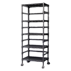 Steel Tycoon 鋼鐵力士 護盾四層置物架 (含PP/ㄇ框/滑輪), 黑色, 4層