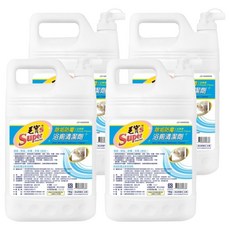 毛寶S 除垢防霉浴廁清潔劑 花果香，植物性中性配方，低敏不刺激, 4kg, 4瓶