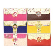 Maumdama 傳統圖案1 紅包袋 6件組, 混合顏色, 1套