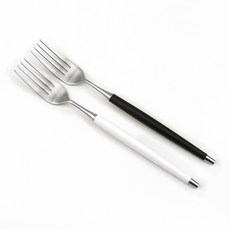 Bogen 韓國製造 Le Viant 緞面餐具 餐叉 2入, 1個, 黑色, 白色