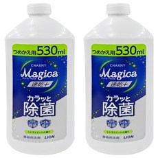 LION 獅王 CHARMY Magica 速乾除菌洗碗精補充瓶 柑橘薄荷, 530ml, 2瓶