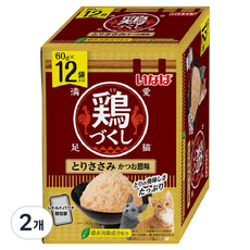 이나바 고양이 치킨가득 파우치 간식 12p, 혼합맛(닭가슴살/가다랑어포), 720g, 2개