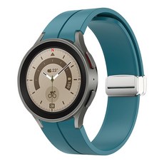 하마테 고급 마그네틱 버클 실리콘 스마트워치 스트랩 20mm, 블루그린