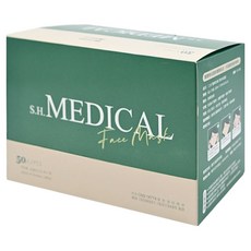 SH 上好生醫 成人平面醫療口罩 未滅菌, 莫蘭迪綠, 50片, 1盒