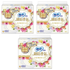 SOFY 蘇菲 繽紛香氣超薄護墊 沐浴清新, 14cm, 80片, 3包
