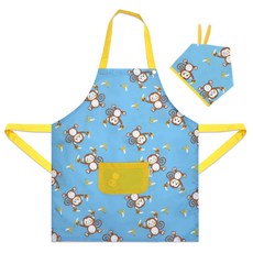 Duppy Kids 鈕扣圍裙 + 頭巾套組 05 猴子香蕉