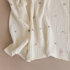 mumu dudu 3層棉紗毯, 象牙白(橄欖)