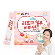 Vitamin Village 孩童維他命C&鐵質補充粉隨身包 水蜜桃口味, 1盒, 90g