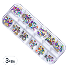 MEIBROWN 自助AB美甲鑽飾配件, 蛋白石, 3套