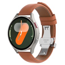 KM DESIGN Galaxy Watch 相容皮革D扣錶帶 20mm, 棕色, 1個
