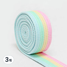 해피베어스 파스텔 레인보우 가방끈 30mm, 핑크 + 옐로우 + 그린 + 블루, 3개