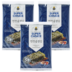 MANJUN 超級精選岩海苔片 3包入, 3袋, 60g