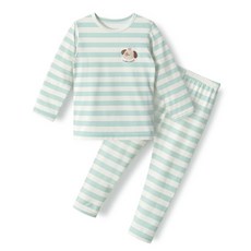 unifriend 兒童款小狗蜜桃絨刷毛九分發熱居家服上下套裝