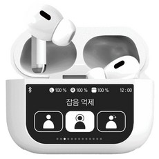 아이리버 ANC 노이즈캔슬링 LCD 터치 스크린 커널형 무선이어폰, IB-P1, 화이트