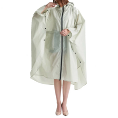 加寬款素面前開式斗篷雨衣 F0592-L02, 米色, L