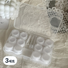 르벤아트 휴대용 렌즈통 6p + 렌즈집게 + 뽁뽁이 + 렌즈액통 세트, 투명, 3세트