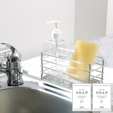 LIVING HAPPY 瀝水架+滴水盤+按壓空瓶+貼紙 2入, 單色​, 1組