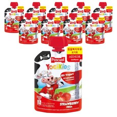 파스쿠알 요기키즈 요거트 80g, 딸기맛, 10개