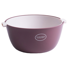 簡約雙層瀝水籃/洗菜籃-酒紅色-l 1入 大容量 廚房瀝水好幫手