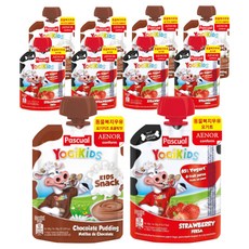 파스쿠알 요기키즈 요거트 80g 2종 x 5p 세트, 초코렛맛, 딸기맛, 1세트