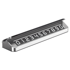 磁吸翻蓋式臨時停車號碼牌, 6組0-9數字, 底部3M黏膠, 可水洗, 可重複黏貼, 灰色, 1個