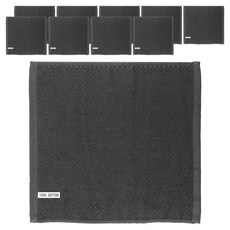 C.O.B 純棉方形格紋廚房抹布 擦巾 灰色, 10個