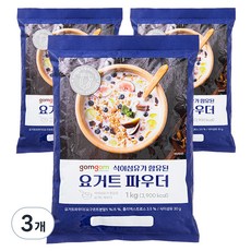 gomgom 膳食纖維優格粉, 3個, 1kg, 1入
