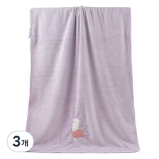 원이네 귀여운 양 디자인 바스타월 70 x 140 cm, 퍼플, 3개