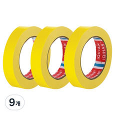 iQIHAN 칼라 마스킹 종이테이프 20mm x 15m, 옐로우, 9개