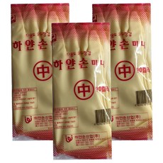 白手迷你橡膠手套, 象牙白, 30組, 中(M)