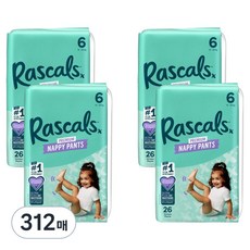 Rascals 優質棉柔舒適褲型尿布, 312片, 第6階段